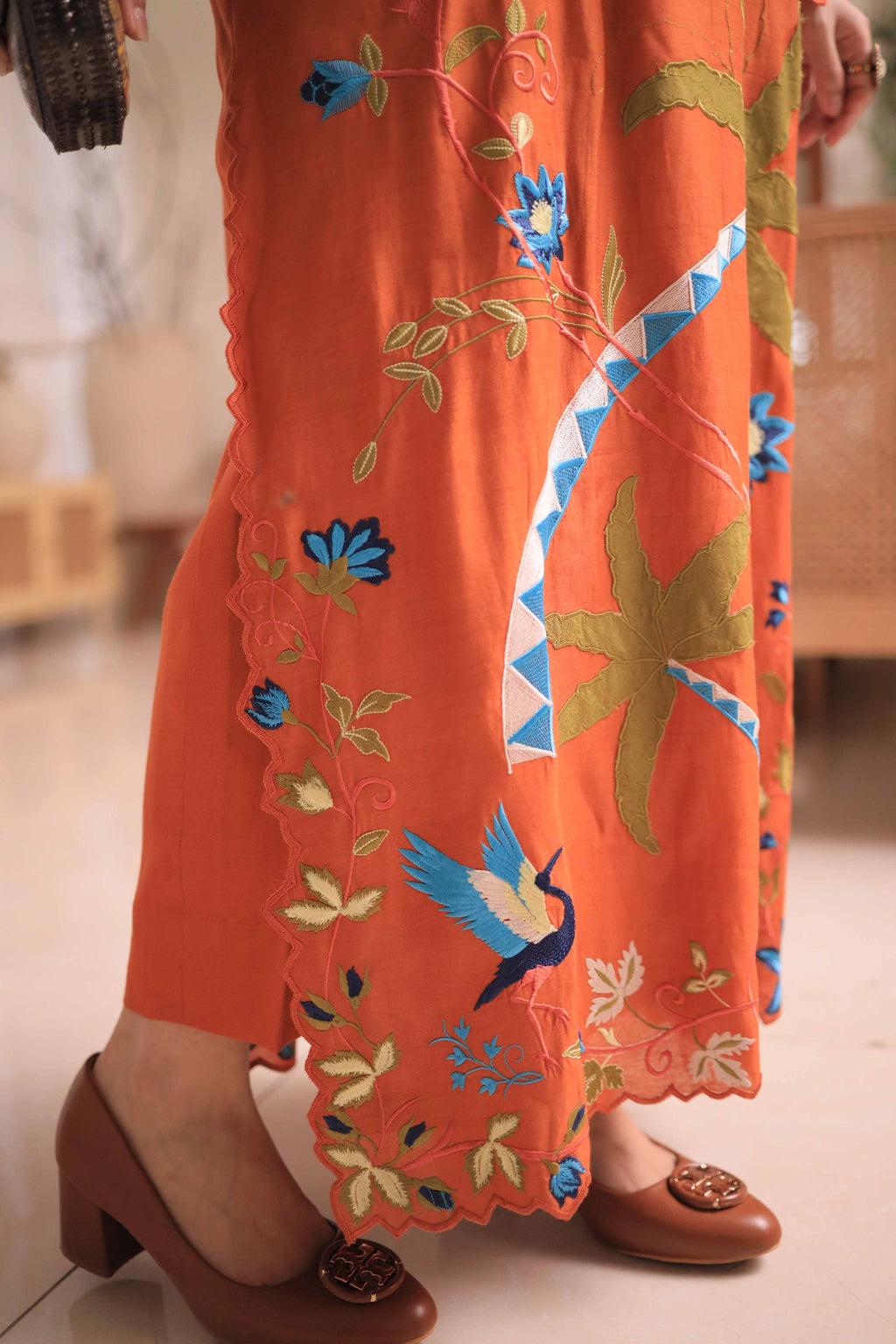 Tangerine Floral Set