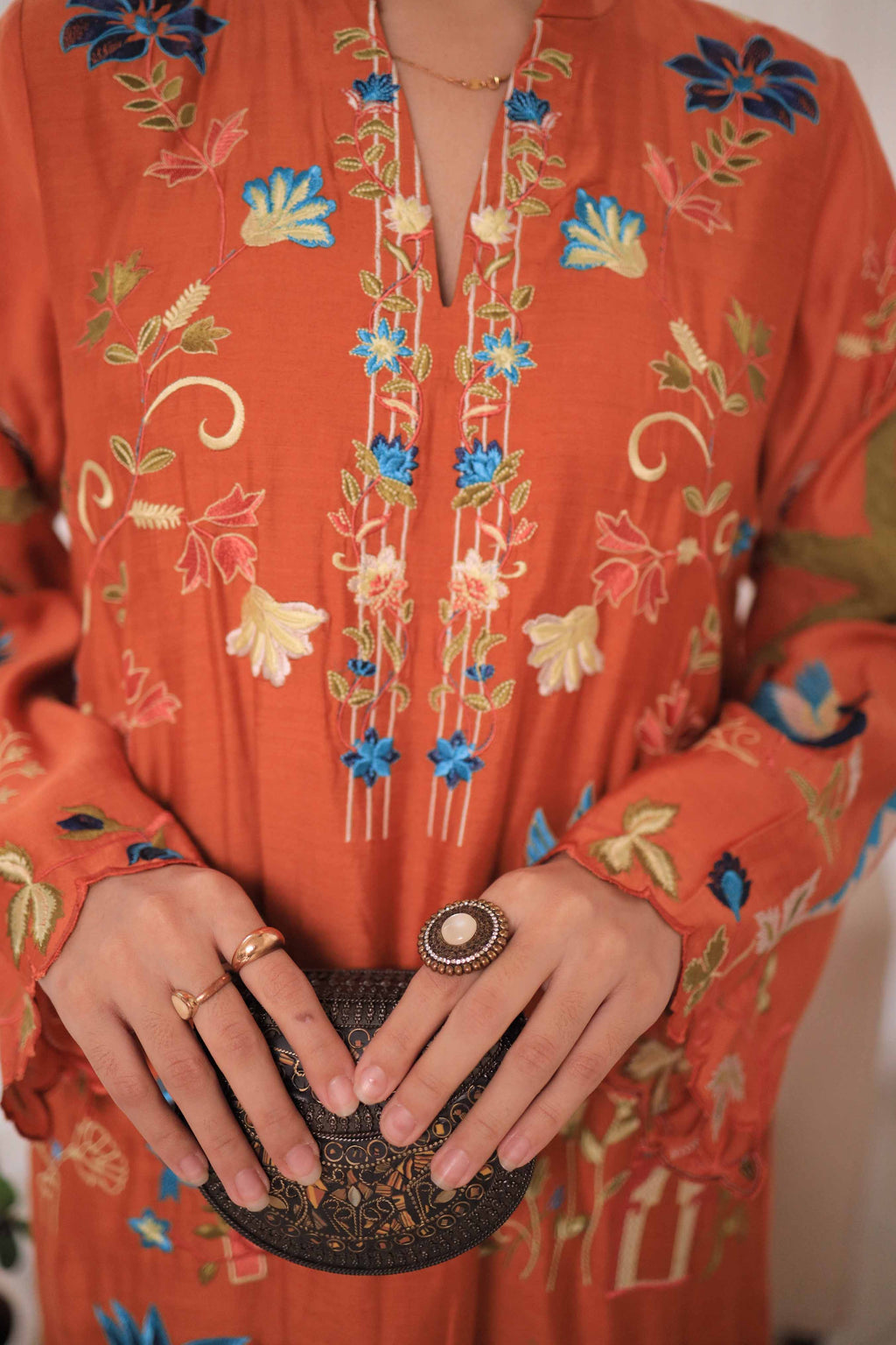 Tangerine Floral Set