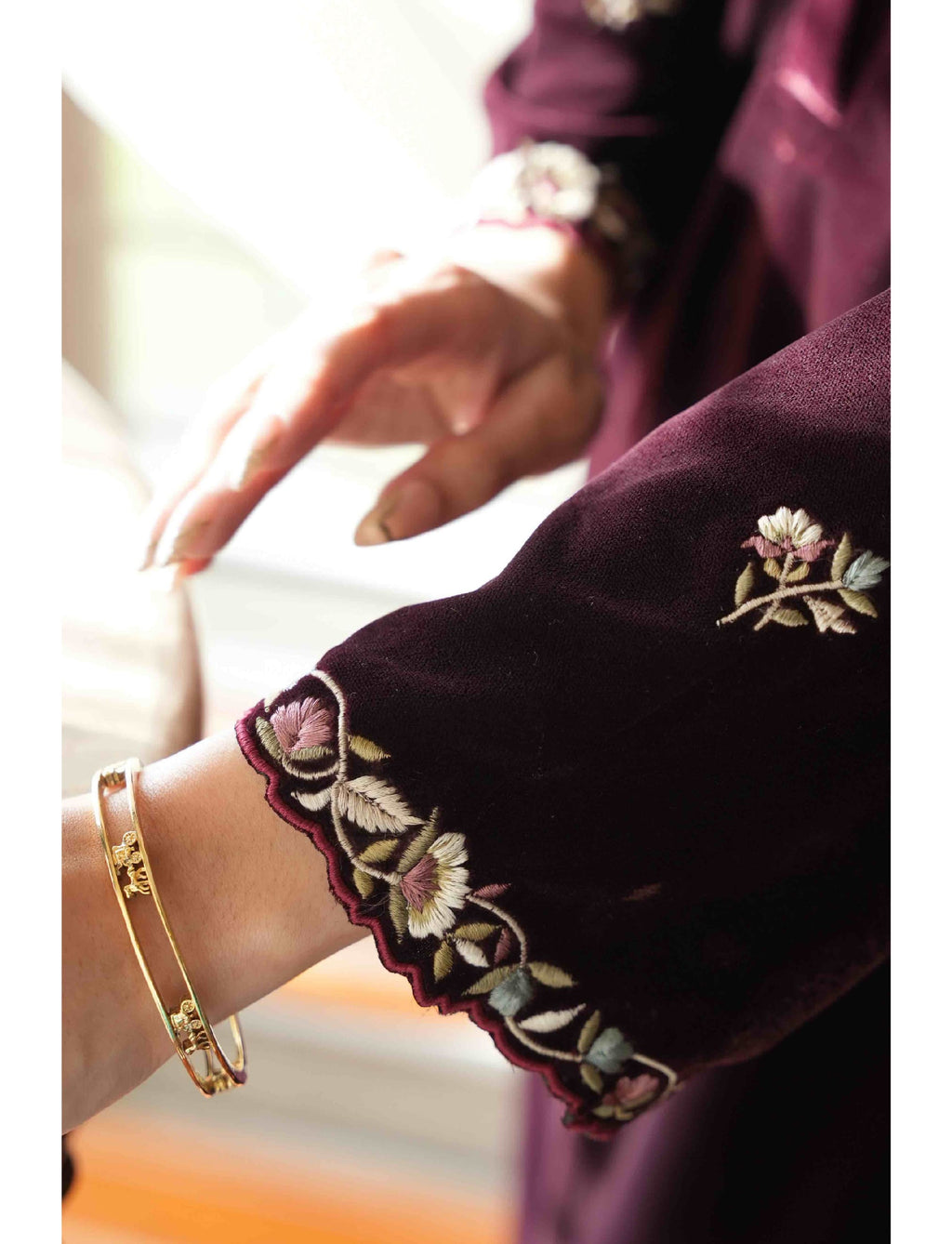 Maroon Ruby Velvet Set