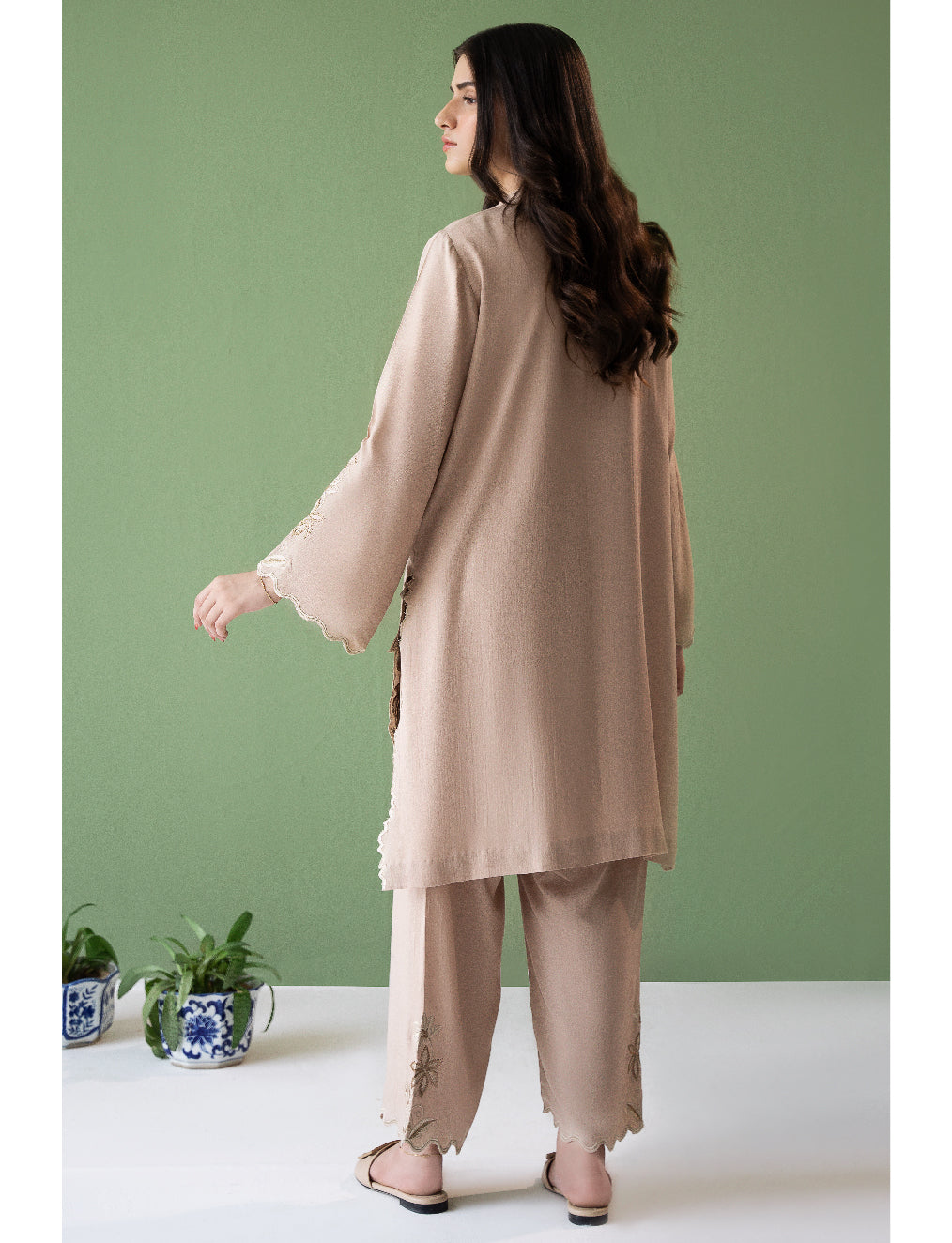 Nude Floral Cord Set