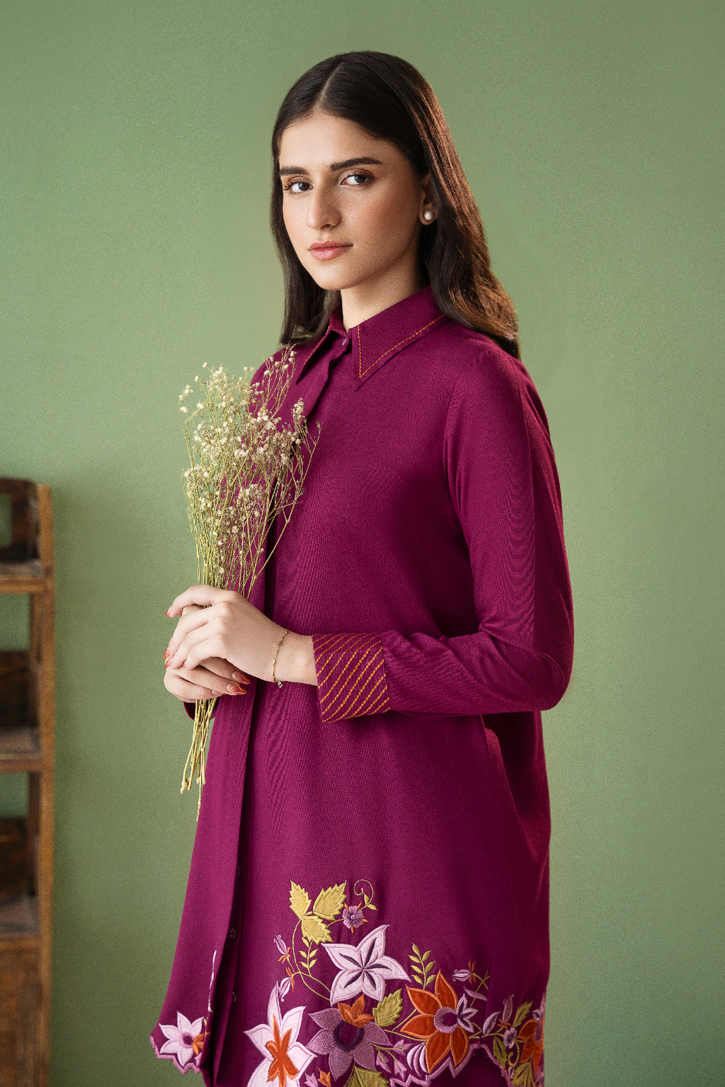 Plum Floral Cord Set