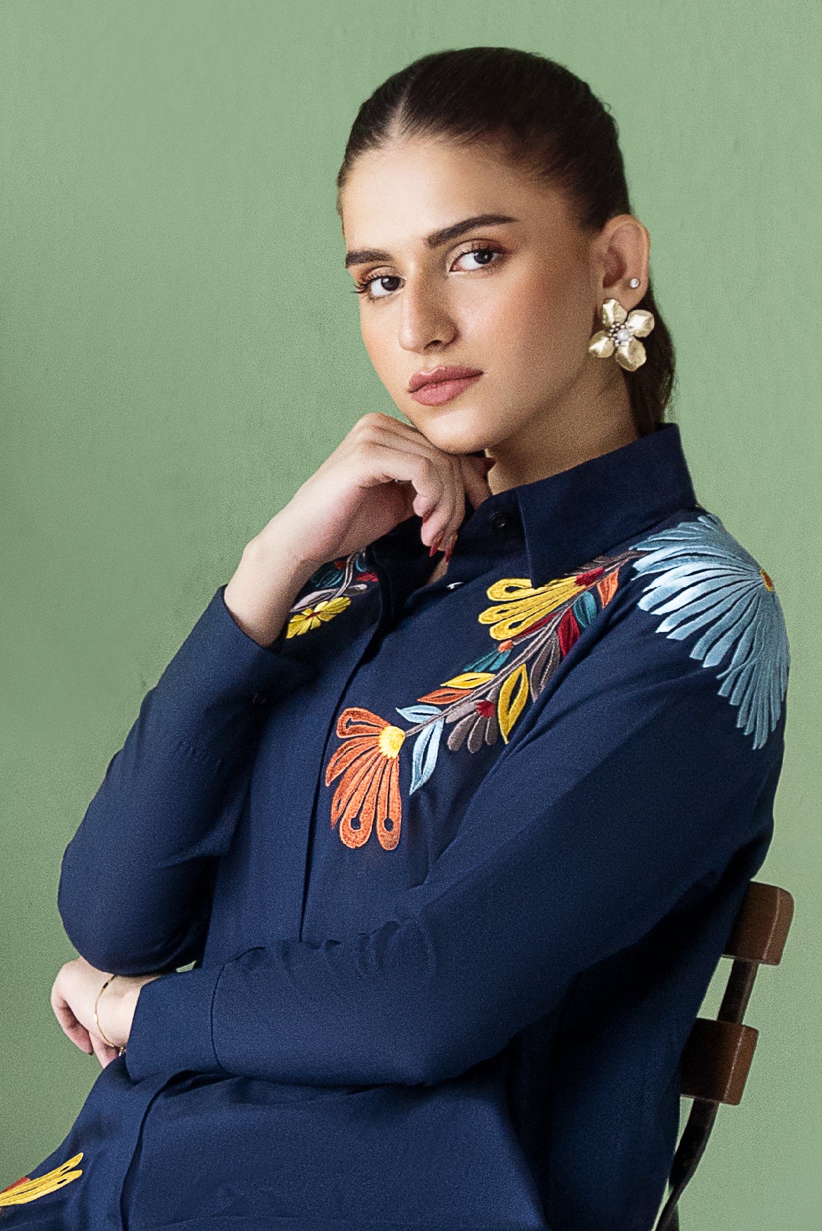 Multi Blue Floral Cord Set