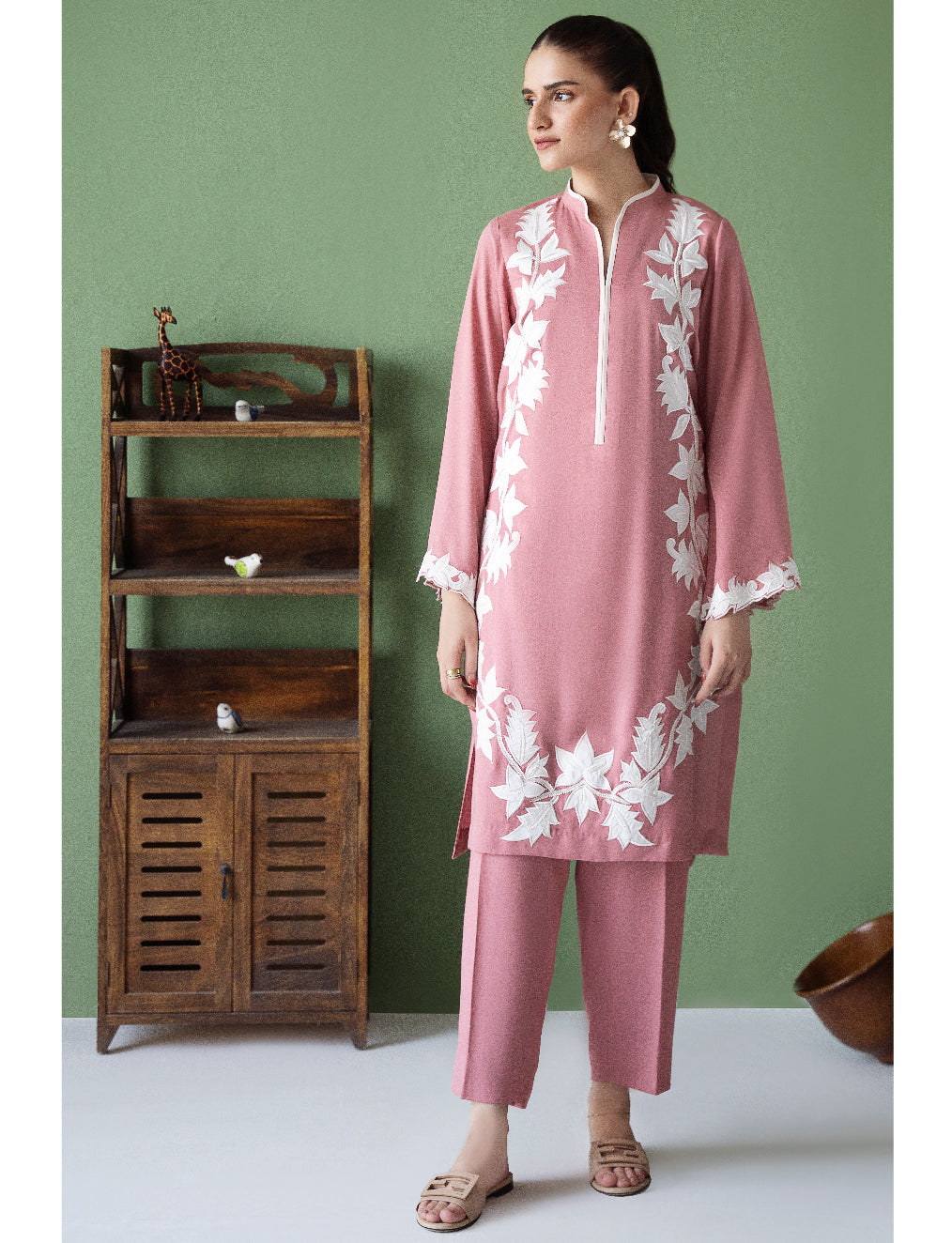 Pink And White Coord Set